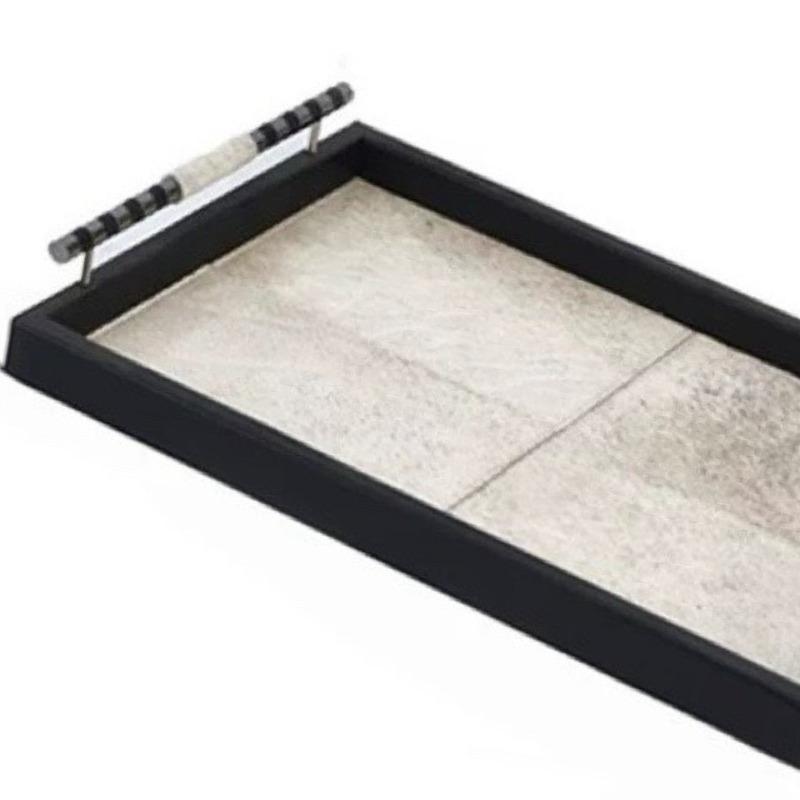 Solid Wood Storage Tray Metal Leather Trays Modern Minimalist Household Trays Living Room Furniture Decoration Accessories