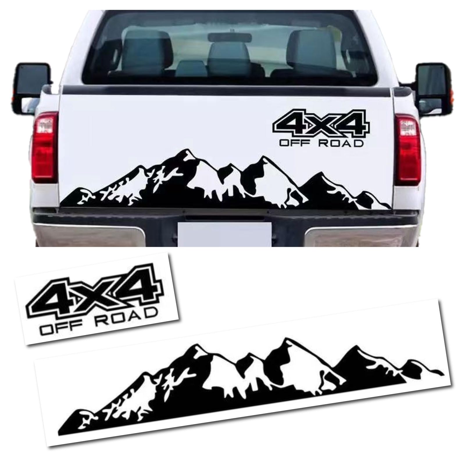 

MORYTRADE Наклейка на кузов Боковая наклейка 4x4 Горы На открытом воздухе Горы 150x28см Комплект из 2 штук Черный чёрный