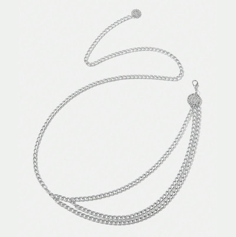 Simple and Versatile Casual Belt for Women Multi-layer Light Trousers Chain for Women Metal Waist Chain