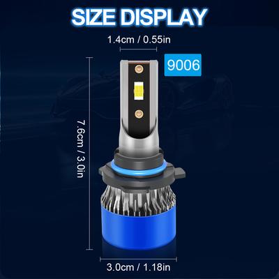 9006/HB4 LED 9005/HB3 H1 H7 H11 H4 H13 9007 26000LM 6000K White Dual Cooling System Unique Hollow-carved Heat Sink + Fan 2PCS