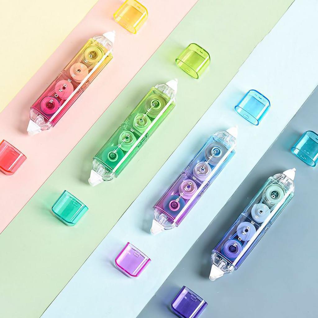 Correction Tape Gradient Color Shell Packaging Double Head Transparent Simple Adhesive Correction
