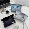 Trendy Velvet Cosmetic Bag Large Capacity Travel Suede Storage Bag Simple Women Girly  Portable Clutch Toiletry Bag Gifts
