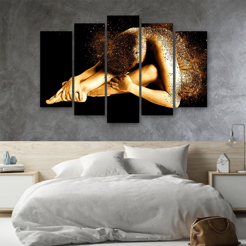 Pětidílný obraz na plátně Female Golden