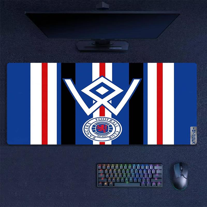 Rangers FC Logo Color Mouse Pad Large Gaming Table Cushion Non-slip Laptop Tablet Big Mousepad XXL Mat Mini PC Playmat With Lock Edge