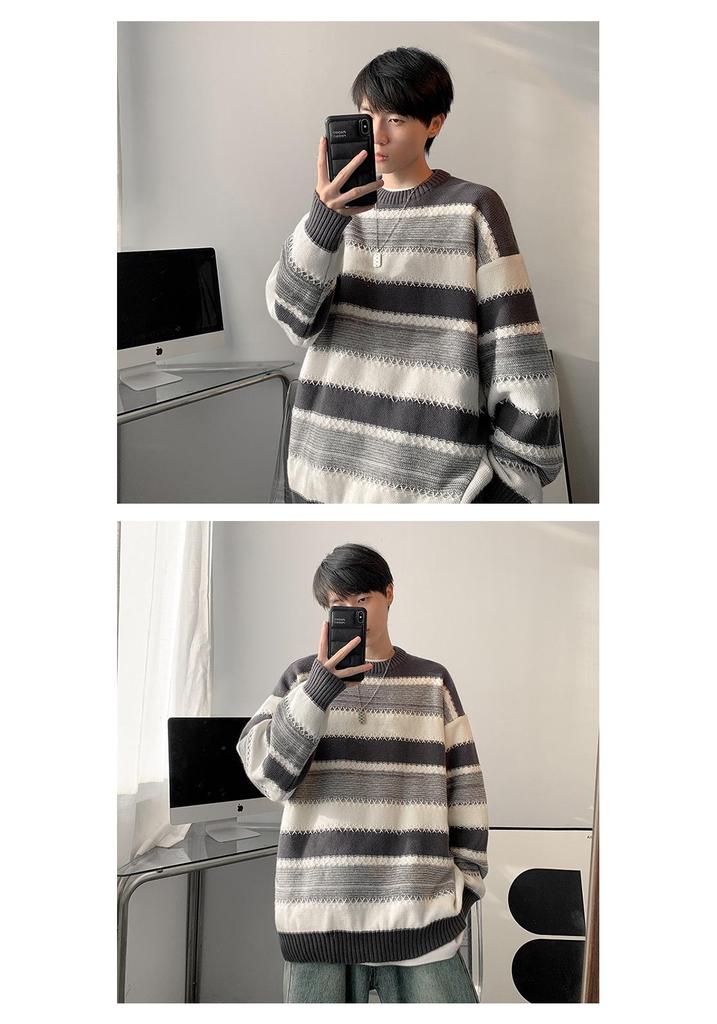 Men's Autumn/Winter Oversized Striped Knitwear