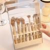 Makeup Brush Storage Box Lipstick Holder Divided Eyebrow Pencil Storage Rack Big Capacity Dustproof Dressing Table Brush Holder