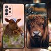 Coque de téléphone pour Samsung Galaxy A55 A53 A52 A52S A51 A41 A35 A32 A25 A23 A15 A13 A71 A72 5G Coque souple en TPU Mignonne Vache des Highlands Capas