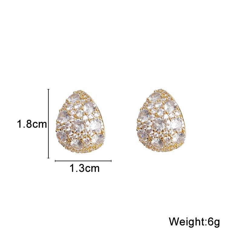 2025 New Water Drop Stud Earrings for Women Full Crystal Geometry Luxury Wedding Ear Jewelry Exquisite Small Earrings brincos