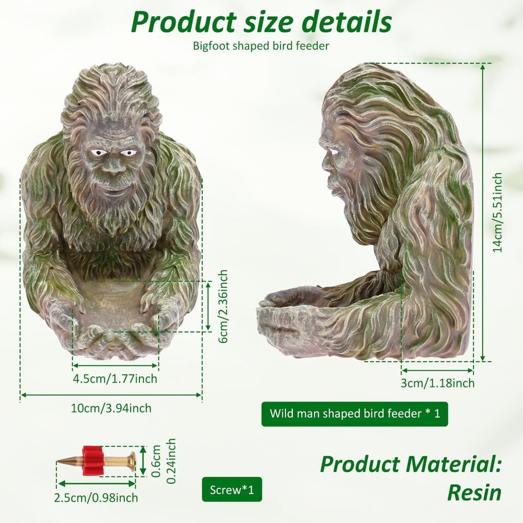 Big-foot Bird Feeder Resin Creative Bird Feeder Weatherproof Tree Mounted Outdoor Sculpture Bird Feeding Tools Garden Decoration