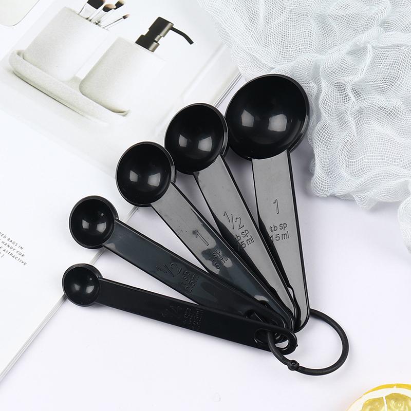 5Pcs Baking Cooking Tools Plastic Measuring Spoon Measuring Ladle With Scale