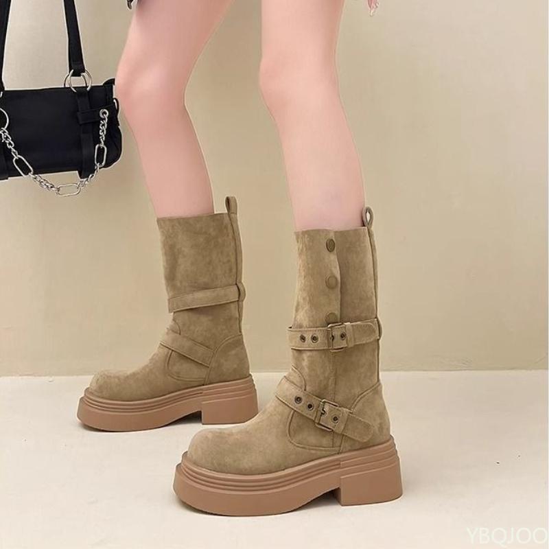 Retro simple comfortable short boots for women's autumn  winter new fashion thick sole anti slip wear-resistant women's boots