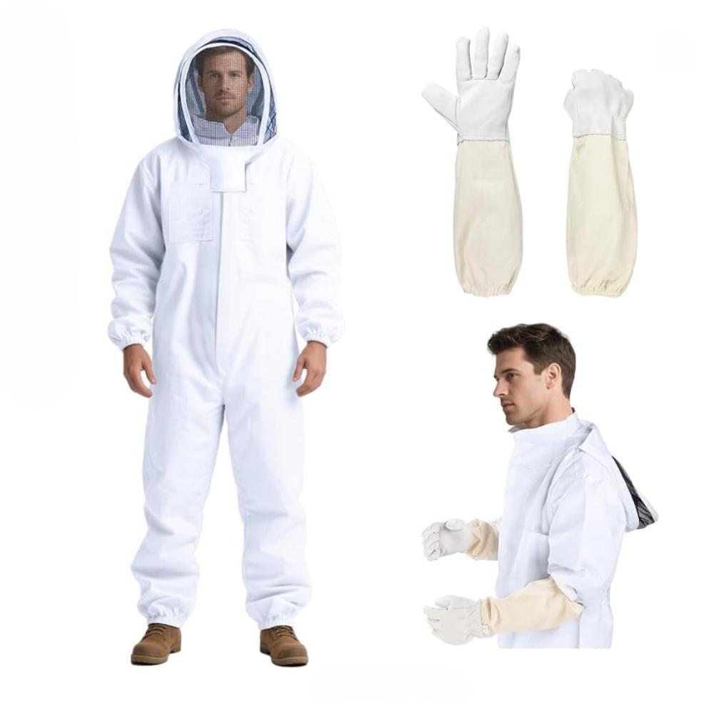 Beekeeping Suit Beekeeping Protective Equipment Bee Keeping Full Body Cloth with Veil Hood Total Protection