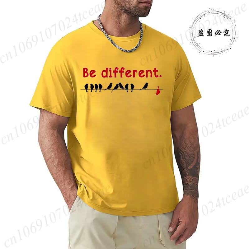 Mens TShirts Clothing Letter Bird Graphic TShirts Round Neck Short Sleeve Casual TShirt Fashion Summer Tshirt Short Sleeve