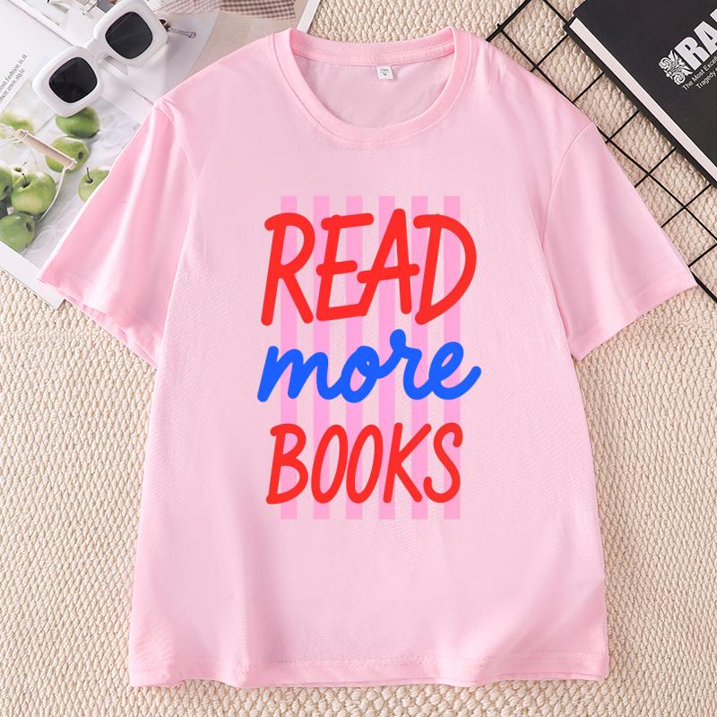 READ More Books Graphic T Shirts Casual Cotton Short Sleeve Printed Tshirts Book Lover Bookworm Tshirts Unisex Clothing