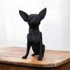 3D Printed Chihuahua Figurine, Modern Black Dog Statue, Plastic Puppy Sculpture for Desk Decoration, Gift for Pet Lovers