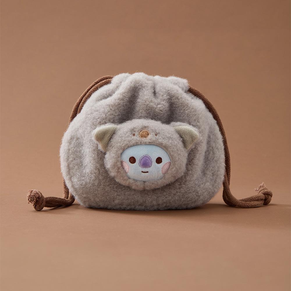 BT21 KOYA BABY More Fluffy Face Plush Drawstring Pouch