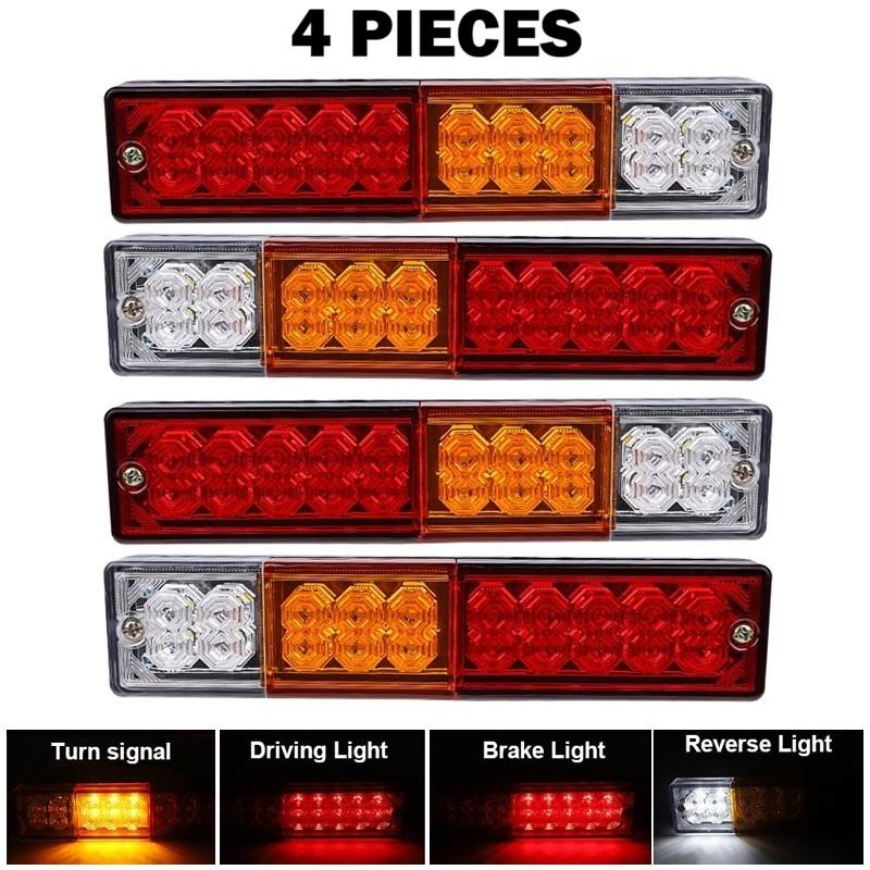20LED Tail Lights Brake Stop Light Turn Signal Reverse DRL Driving Light 12V 24V for Car Trailer Offroad UTE RV Van Truck Lorry