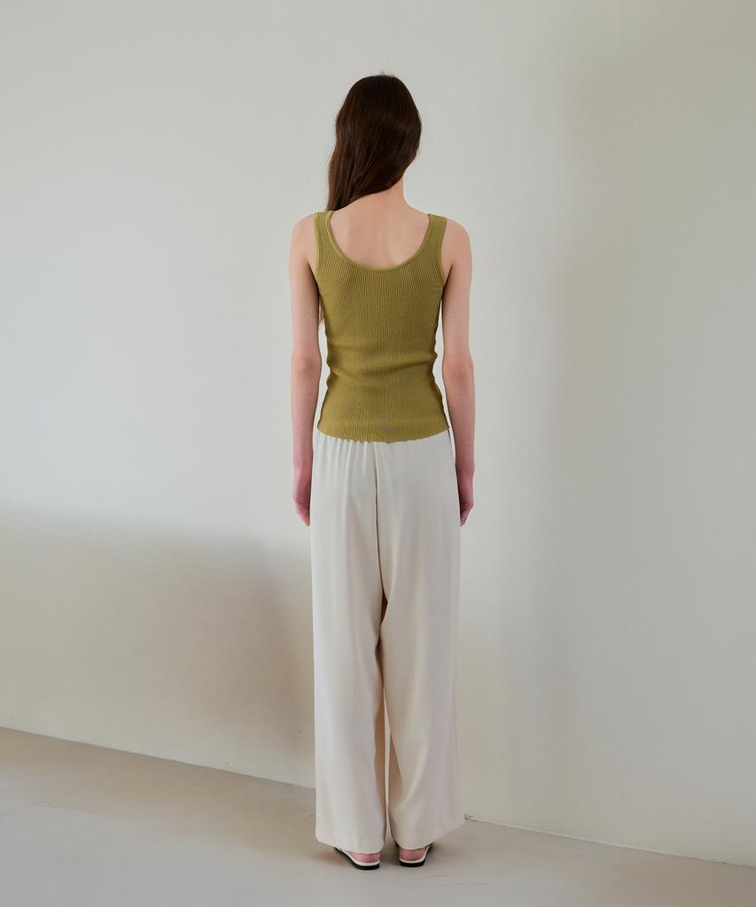 THEELO Flowy Banding Slacks (Cream)
