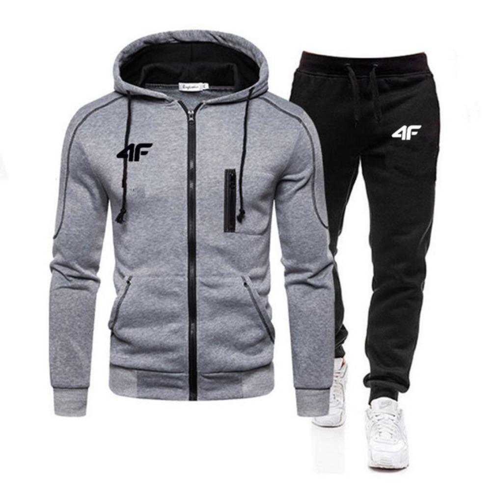 

Осенне-зимняя мужская спортивная одежда, толстовка с капюшоном на молнии + брюки, комплект из 2 предметов, спортивная мода, повседневная мужская одежда XXXL