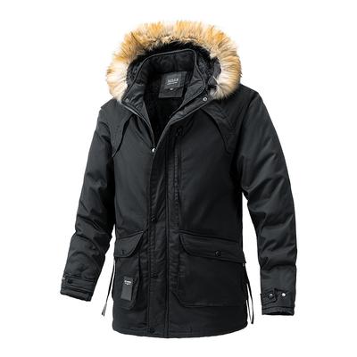 Herren Winterjacken mit Pelzkragen, Lässige Baumwolljacken, Mittellange Fleece-Mäntel für den Winter, Warme Parkas für Herren