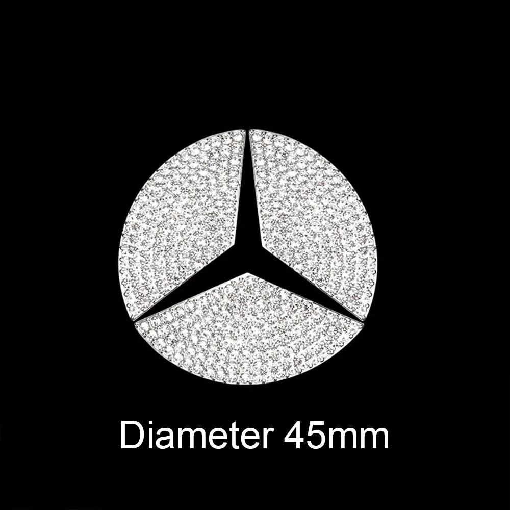 

GLC GLB 45/49mm Car Steering Wheel Emblem Crystal Diamond Sticker For Mercedes Benz A B C E Class GLA CLA GLC GLK GLE Series Ac