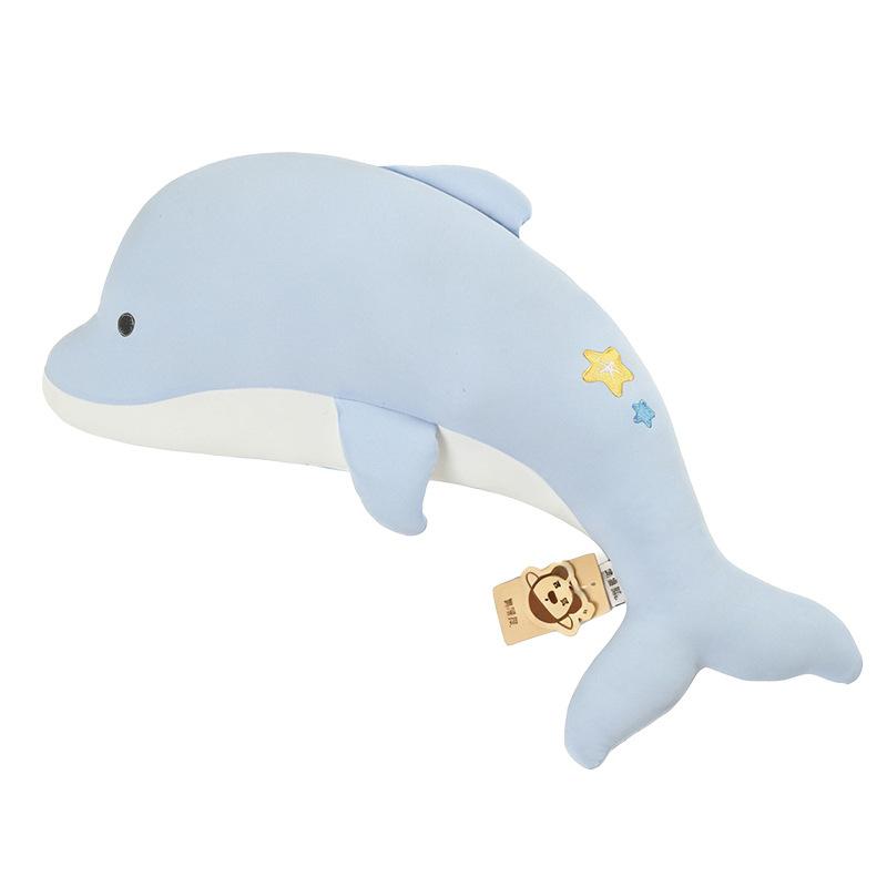 Cute Dolphin Plush Pillow Long Body Pillow for Sleeping Leg Hug Stuffed Animal Doll Bedroom Decoration Birthday Gift 60cm
