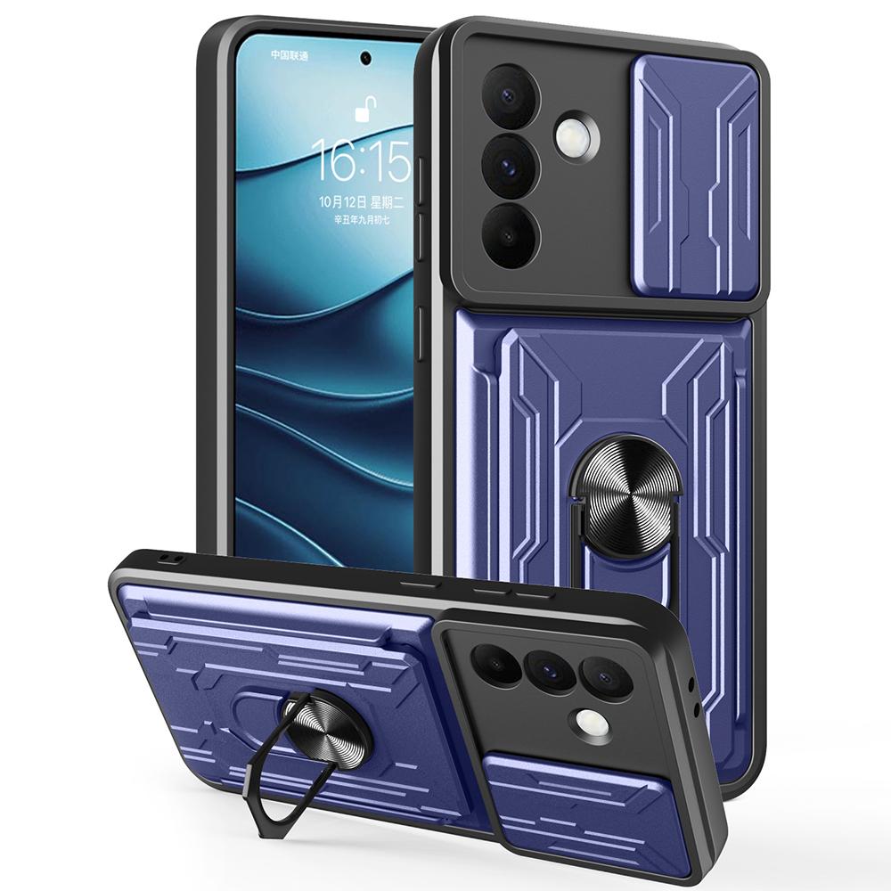 For Samsung Galaxy A36 5G Case PC+TPU Kickstand Phone Back Cover with Camera Slider