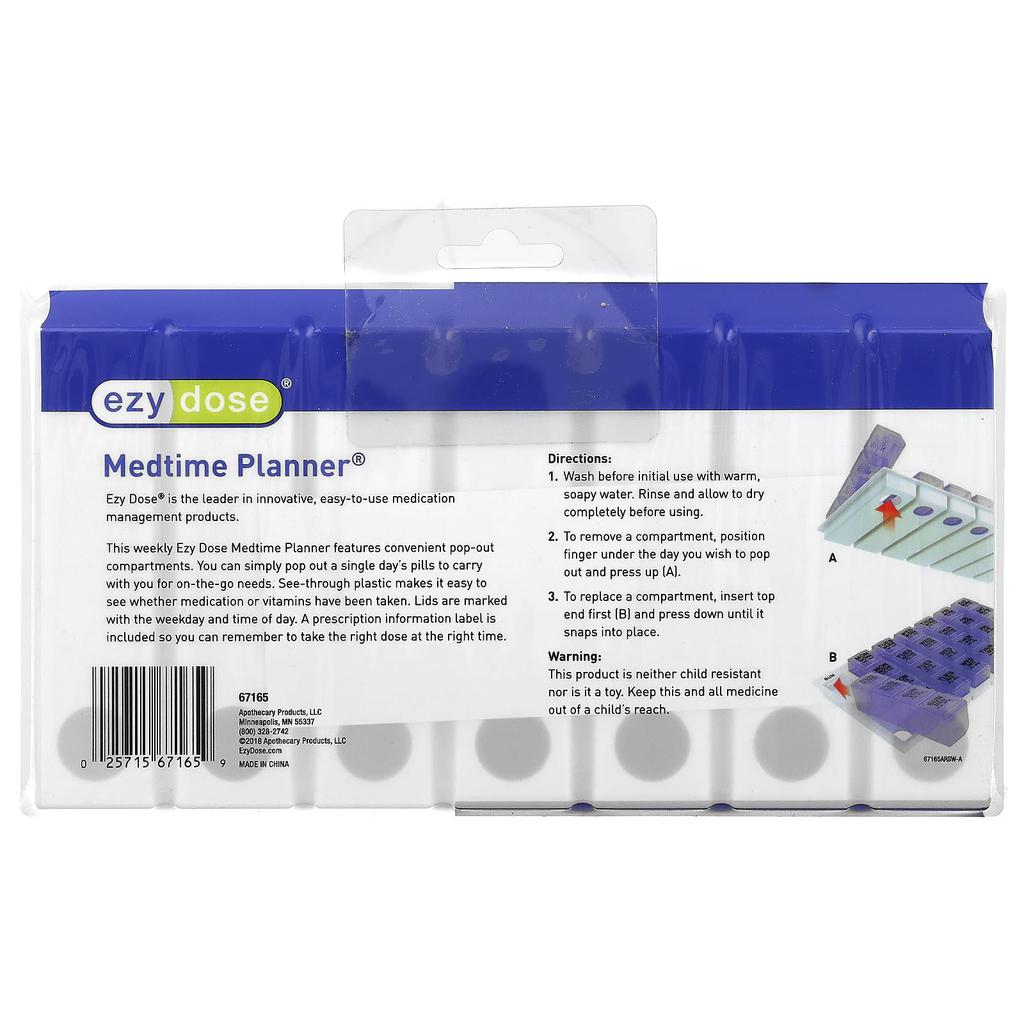 4X/Day Weekly Planner, Medtime Planner Included, Large, 1pc