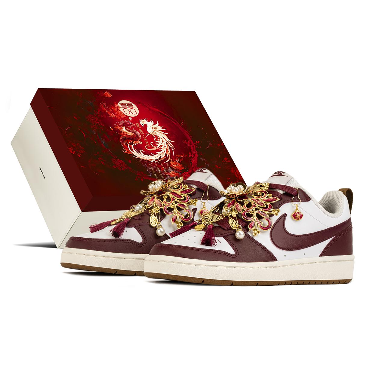

Nike Court Borough Slip Resistant Abrasion Resistant Low top Skateboard Shoes Women s White Red IB4706-121(TeamA-S-BOX) 39
