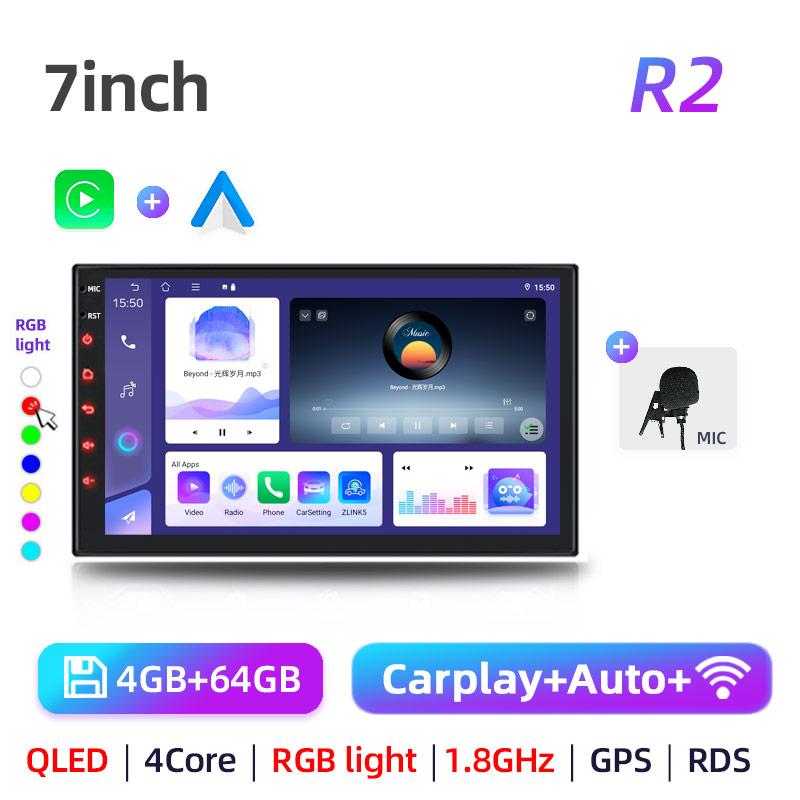 Car GPS Multimedia Radio Android 13 Carplay Android Auto 2DIN Universal, 7/9/10 Inch Video Player DSP RDS 2G 4G 64G