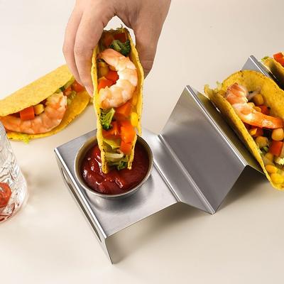 Kreativní nerezový držák na taco Držák na taco ve tvaru W Držák na palačinky