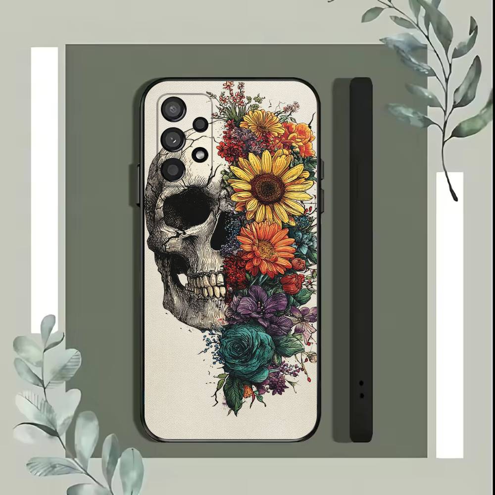 Skull Skeleton GrimReaper Phone Case For Samsung S25,S24,S21,S22,S23,S30,Ultra,S20,Plus,Fe,Lite,5G Black Cover