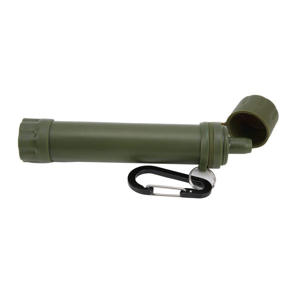 Outdoor Water Filter Straw Water Filtration Purifier Compass Carabiner Camping Equipment