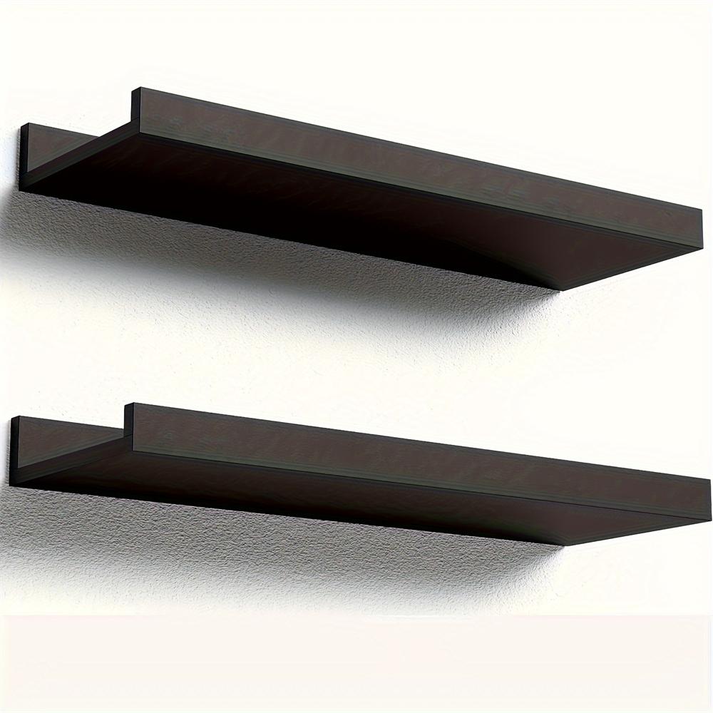 Wood Floating Shelves for Wall Set of 2 Living Room Decor Wall Mounted Display Shelves Shelves with Lip Bedroom Ledge Shelf