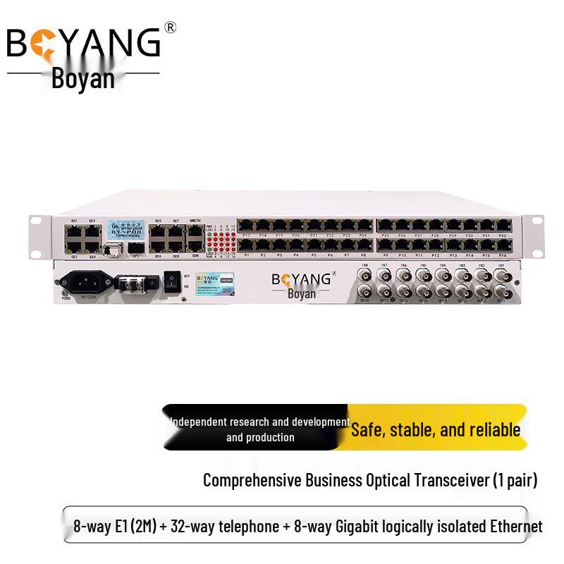 BOYANG 8E1 32-Phone 8-Port Gigabit Optical Transceiver