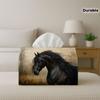 2D Flat,1pc Tissue Box Holder with Classic Realistic Dramatic Design-Black Horse Portrait,Durable Polyester,Ideal for Kitchen,Living Room,Bedroom,Bath