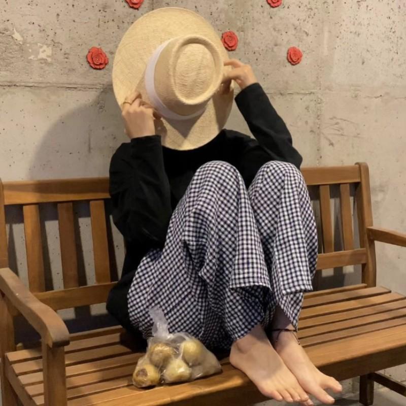French Retro Natural Treasure Grass Flat Top Top Top Hat Women'S Summer Korea Dongdaemun Foreign Trade Export Panama Sunshade Straw Hat