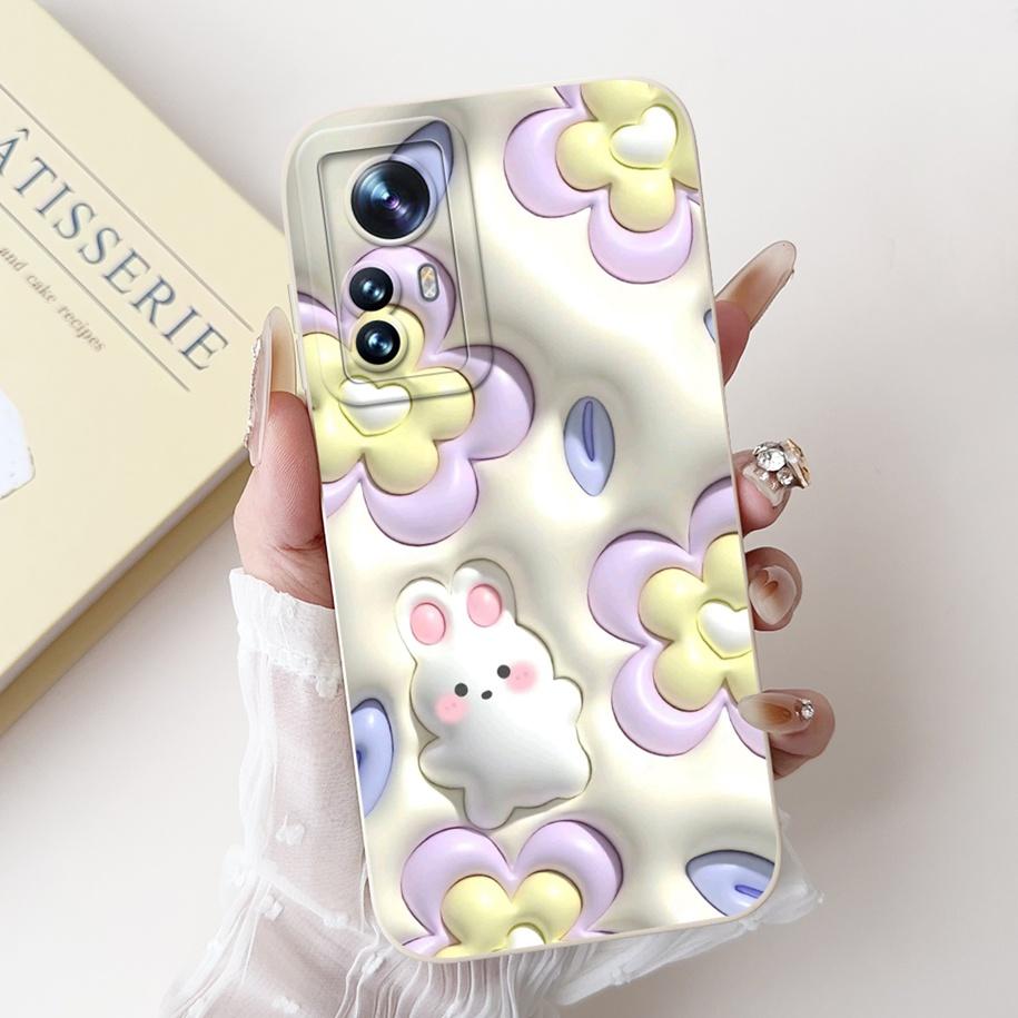 For Xiaomi 12 Pro Case Mi 12 12X 12S Cover Cute Cartoon Rabbit Panda Soft Silicone Lens Protective Cases For Xiaomi 12S Pro Capa