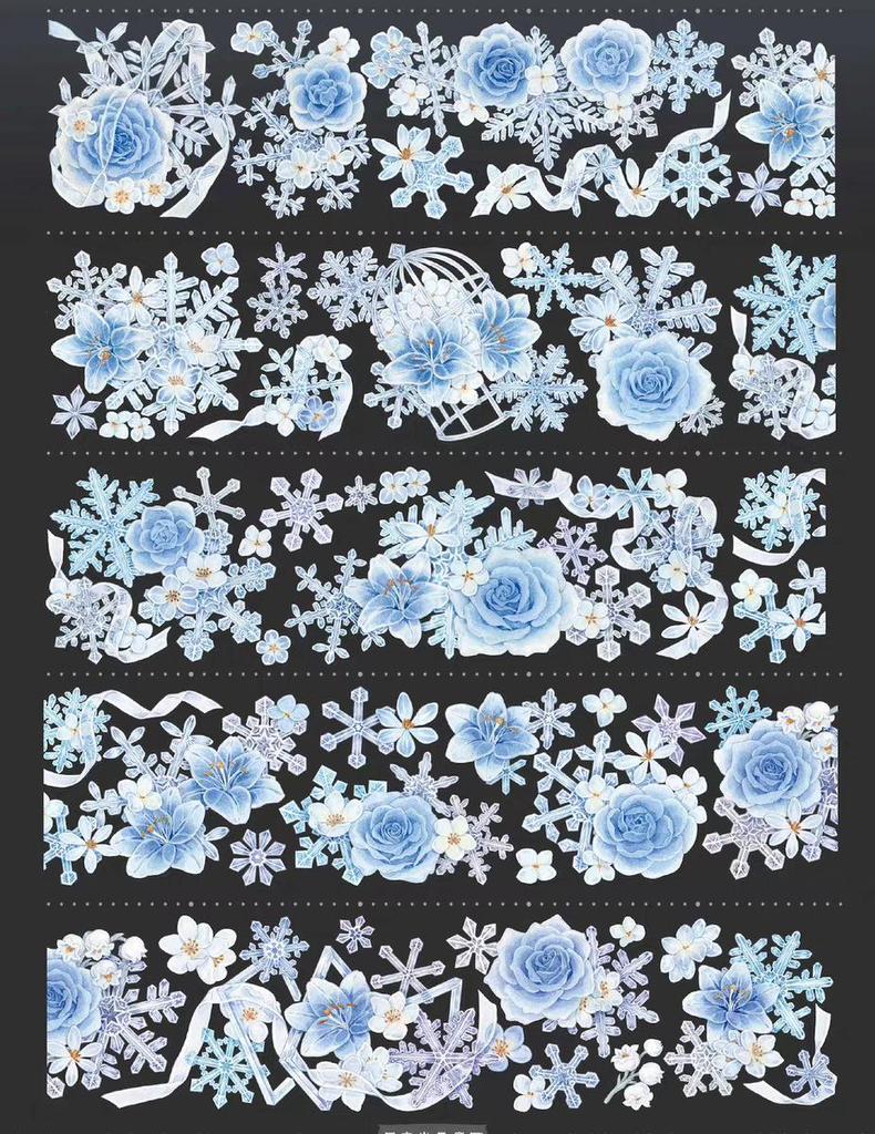 Falling Sunset Tide Washi Tape & Stickers for Journals: Flowing Hemp Ancient Style