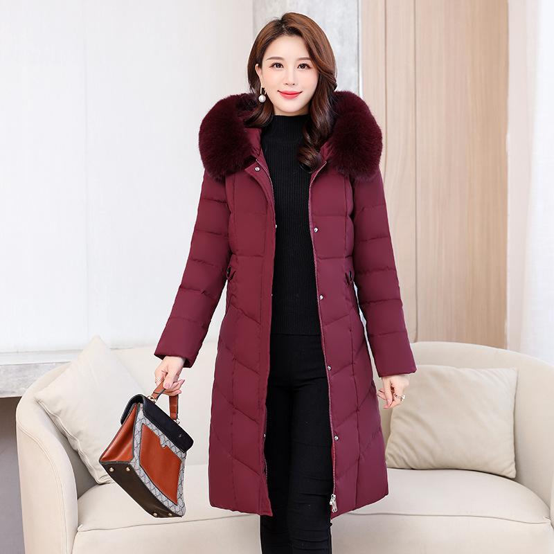 

Новое зимнее пуховое пальто, женское длинное пальто на белом утином пуху, утепленное материнское теплое пальто