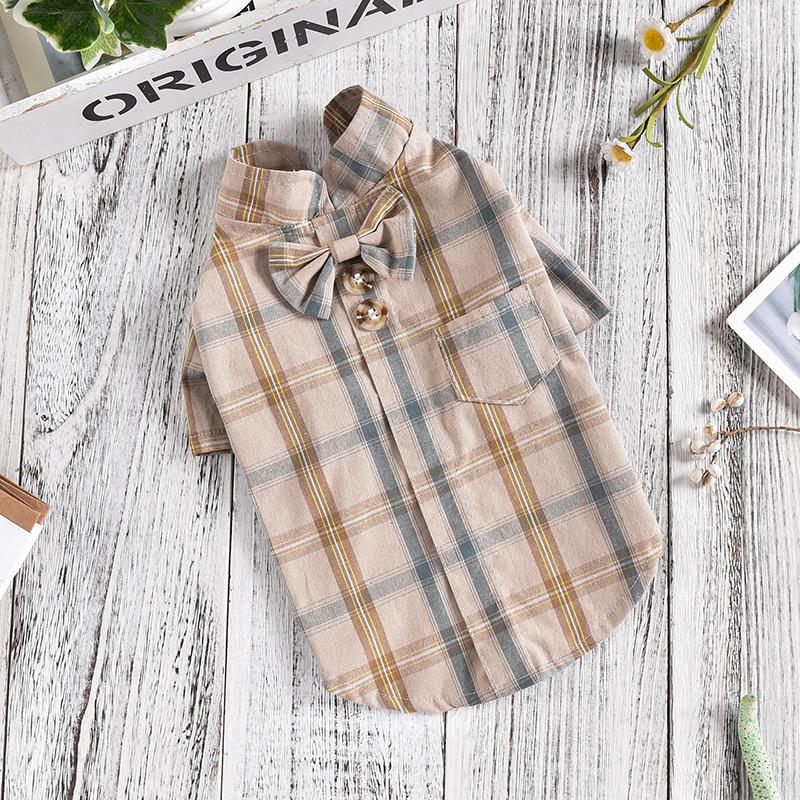 Plaid Breathable Dog Shirt for Indoor & Outdoor Use