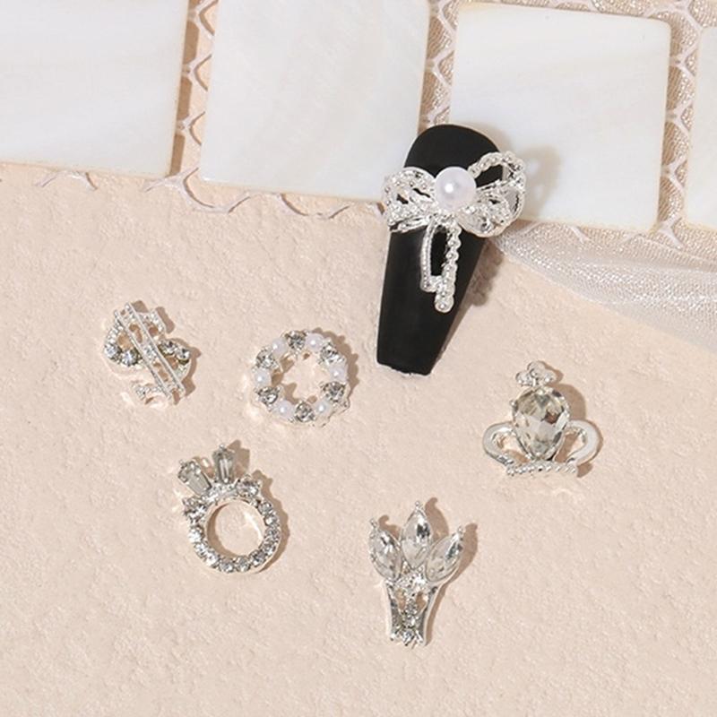 3 ks Dekorace pro DIY Nail Art 3D Motýl Měsíc Kouzlo pro Nail Art Mašlička Láska Květiny Vrtáček na Manikúru Design