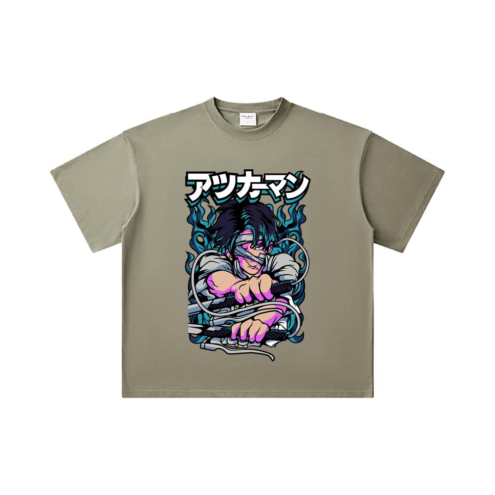 260 GSM Double Yarn 32 Count 100% Cotton Attack On Titan V7 Levi Print Unisex Heavy Cotton T Shirt