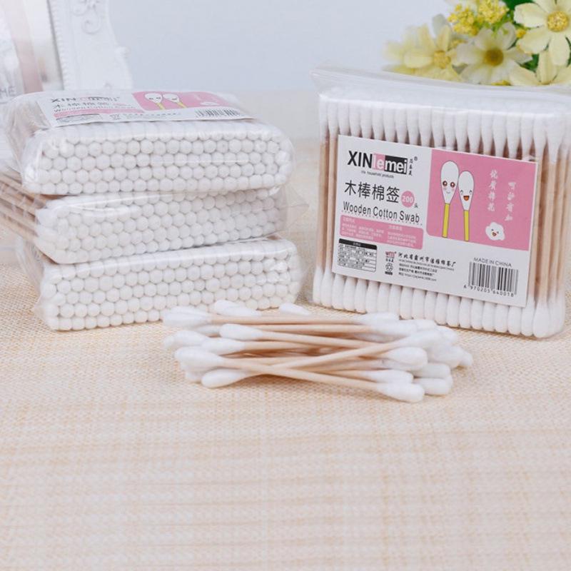 Xinlemei 80-100 Pcs Double-Ended Cotton Swabs for Makeup, Beauty, Lipstick, Hygiene, and Disinfection.