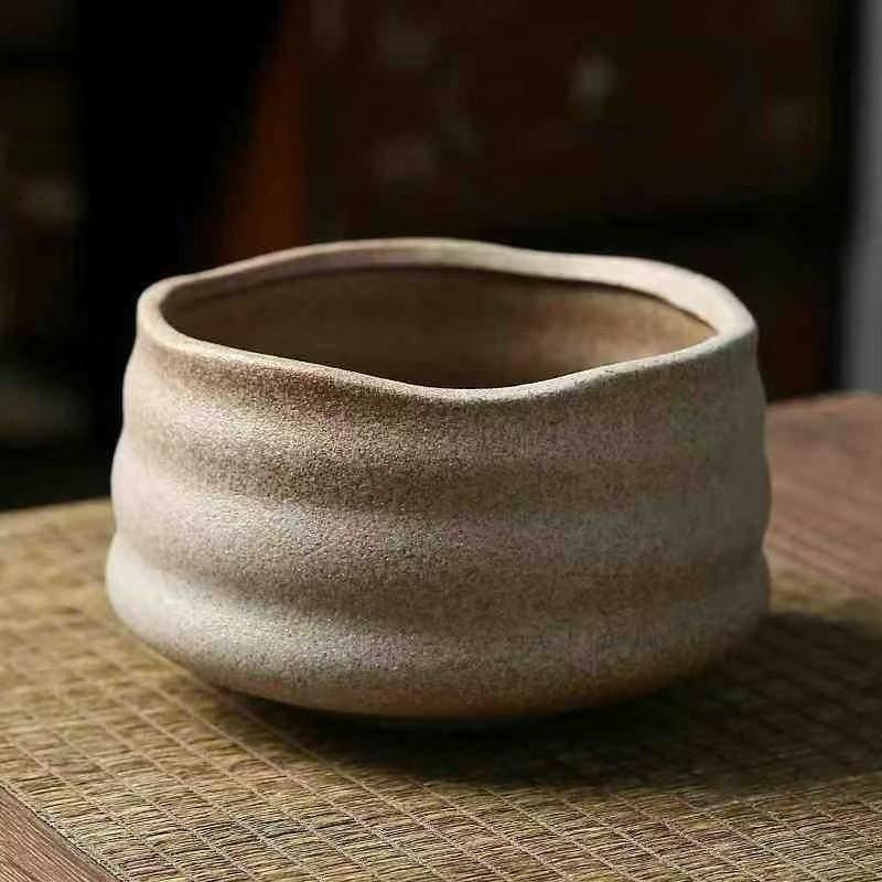 

500ml Japanese Style Coarse Pottery Matcha Bowl Japanese Tea Ceremony Tools Tea Ceremony Accessories Ceramic Egg Beater E