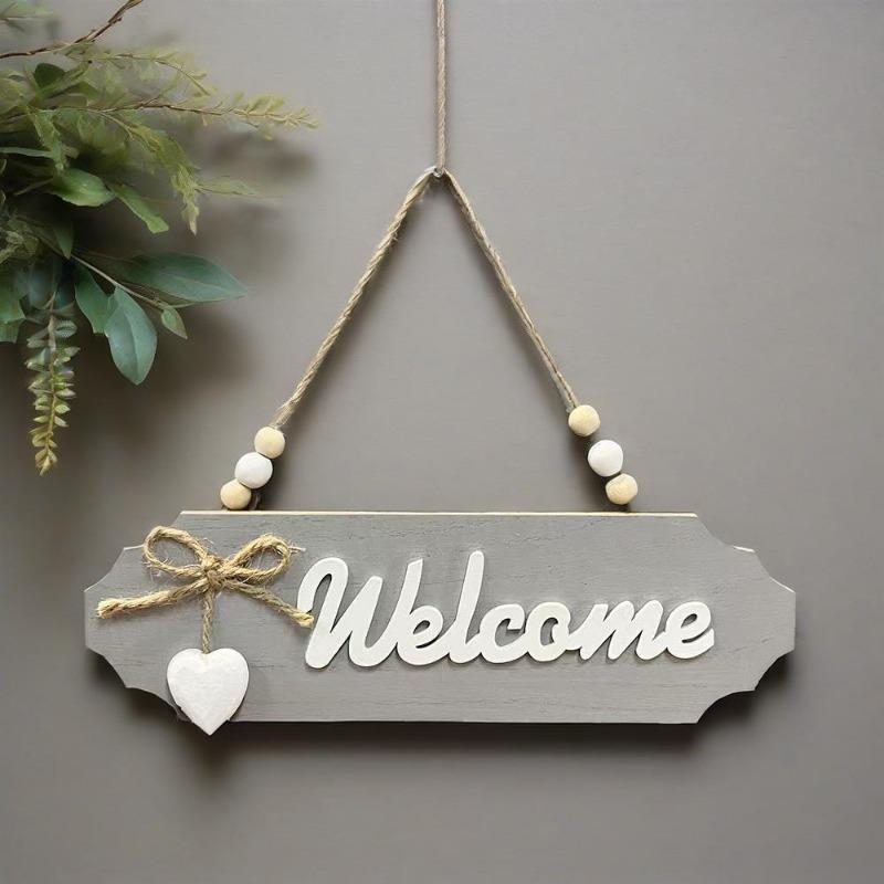 Wooden Welcome Sign Rustic Farmhouse Home Decor Hanging Wall Plaque Welcome Home Sign Wooden Door Sign Porch Housewarming Gift