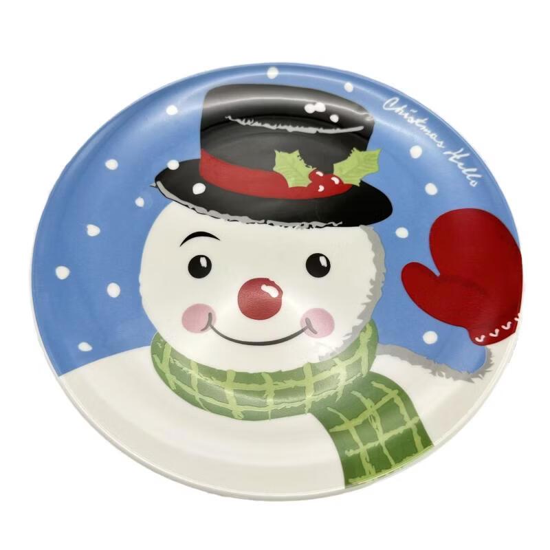 Festive Christmas Cartoon Ceramic Divided Plate Set
