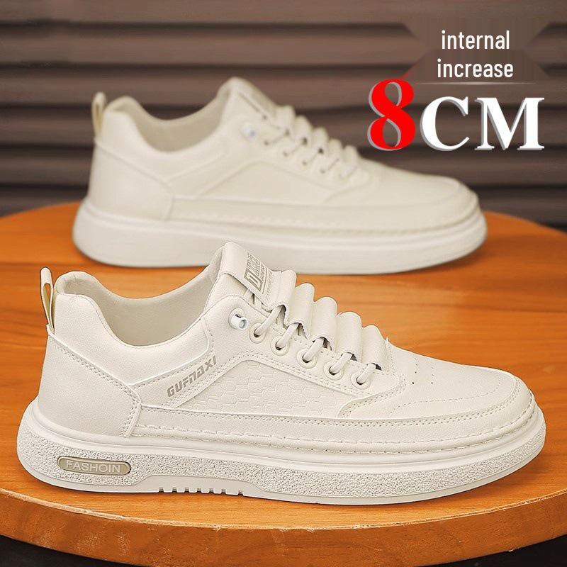 2025 Herren Weiße Unsichtbare Höhenvergrößernde Sneaker mit 10cm Dicksohle