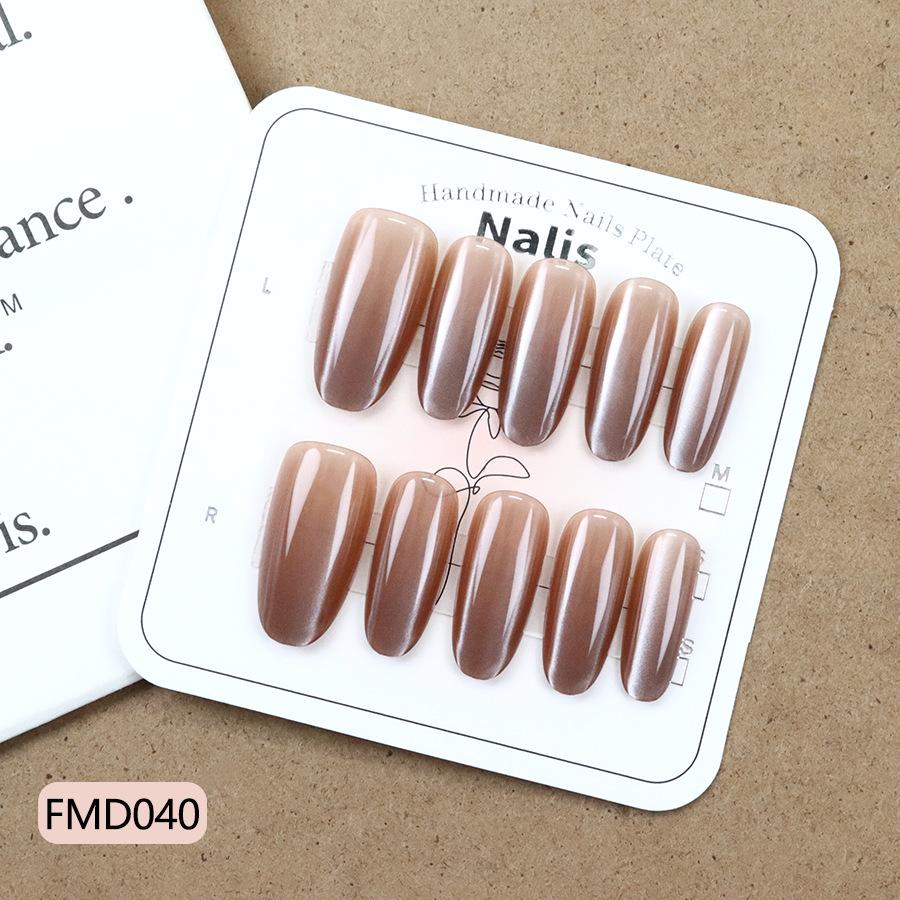 Cat's Eye Model, Beautiful Temperament, Little Fairy, Royal Sister Style Nail Art, High-end Niche 10 Pieces, Sub-size Wearing Nail