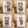 Cartoon F-Forbidden City Cat Throw Soft Warm Throw Blanket for Bedroom Living Room Bed Travel Camping Picnic Gift